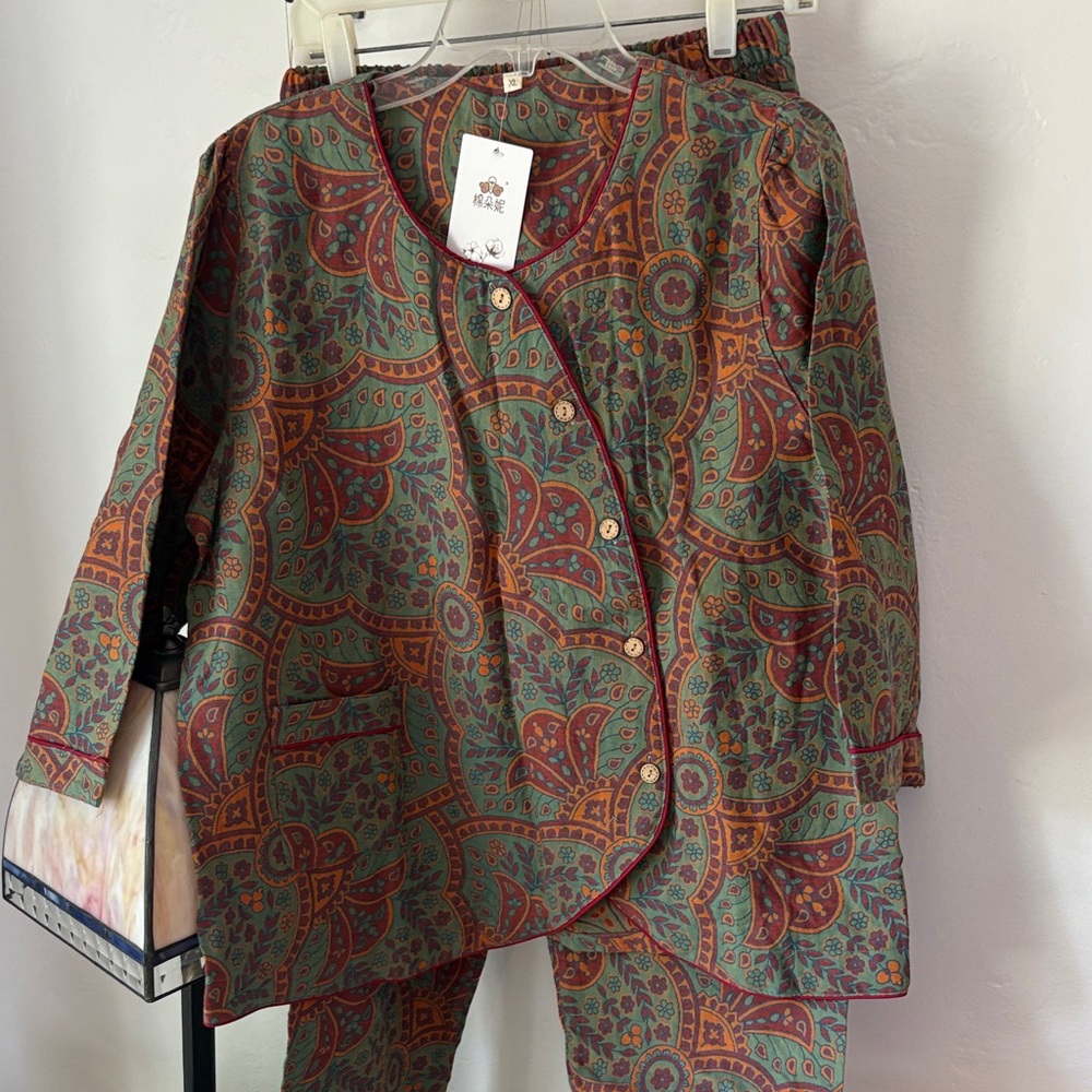 Multicolor Paisley Pajama Set